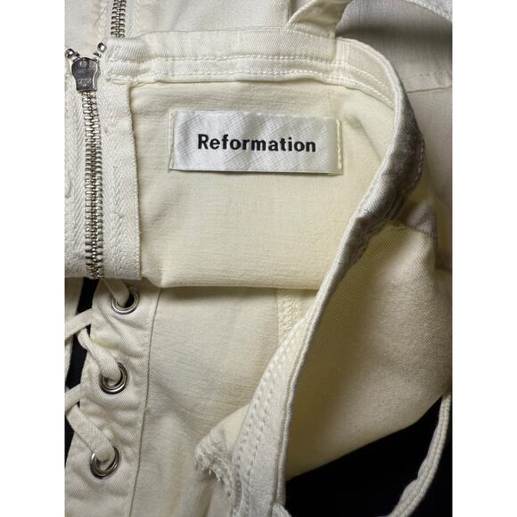 Reformation Lexi Corset Raw Edge Ivory Size 6 Top - Picture 6 of 11